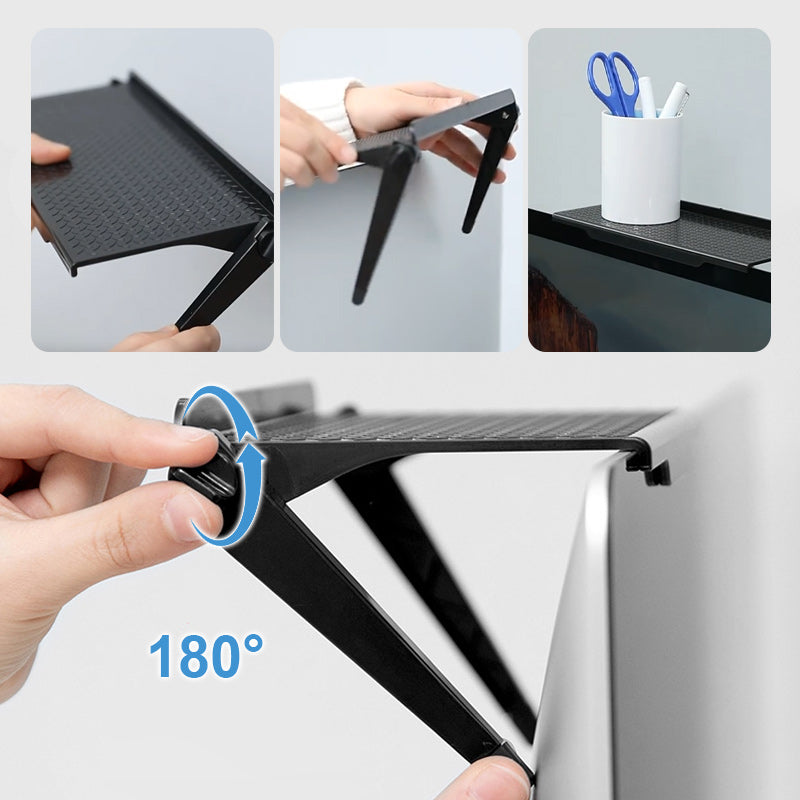 🔥Adjustable top shelf for TV - No drilling required