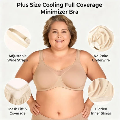 🏆 Last Day Special Price £9.99 ! 💐Women's Plus Size Cooling Full Coverage Minimizer Bra