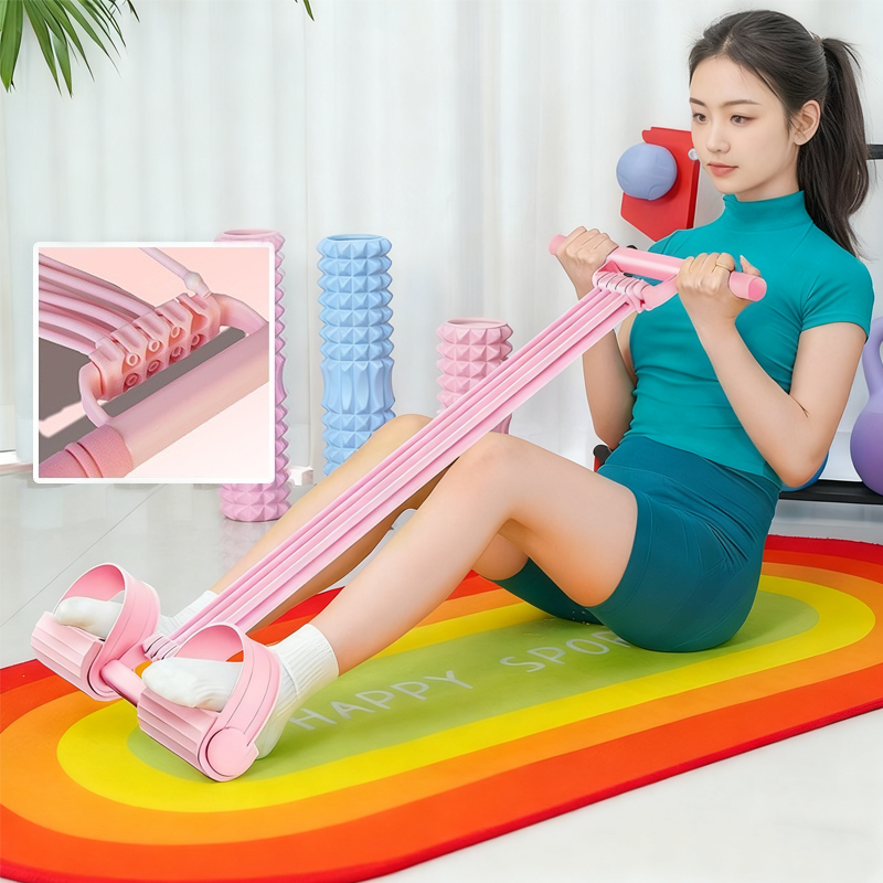 Adjustable 3-in-1 Home Gym | Full Body Workout Band with Pedals (15-120lbs)