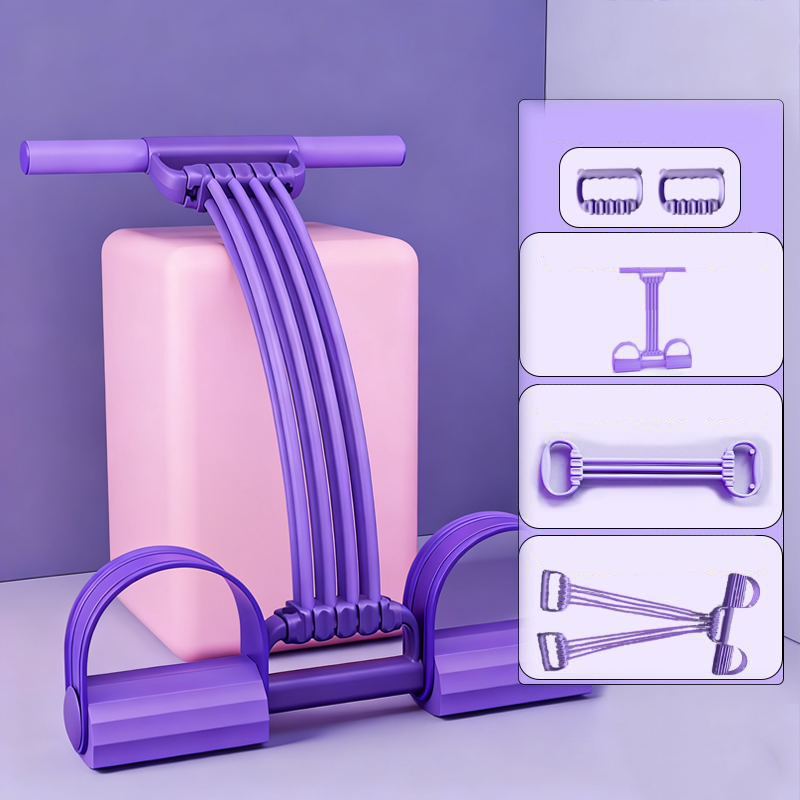 Adjustable 3-in-1 Home Gym | Full Body Workout Band with Pedals (15-120lbs)