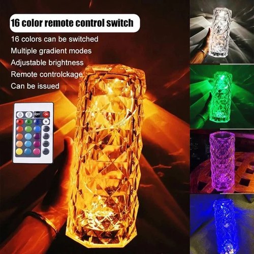 🎁The perfect gift🎁Touching Control Rose Crystal Lamp