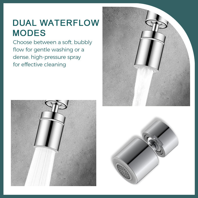 360° Swivel Dual Function Kitchen Faucet Aerator+ Free 8-Piece Adapter Set