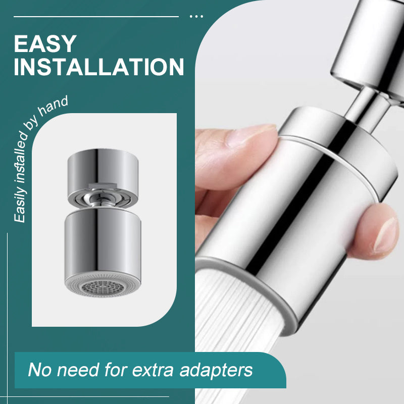 360° Swivel Dual Function Kitchen Faucet Aerator+ Free 8-Piece Adapter Set