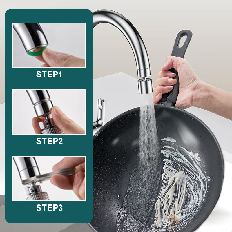 360° Swivel Dual Function Kitchen Faucet Aerator+ Free 8-Piece Adapter Set