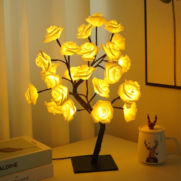 📢📢50% OFF！！⏰🌹Rose Flower Design Tree Night Light🌟