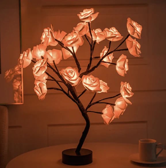 📢📢50% OFF！！⏰🌹Rose Flower Design Tree Night Light🌟