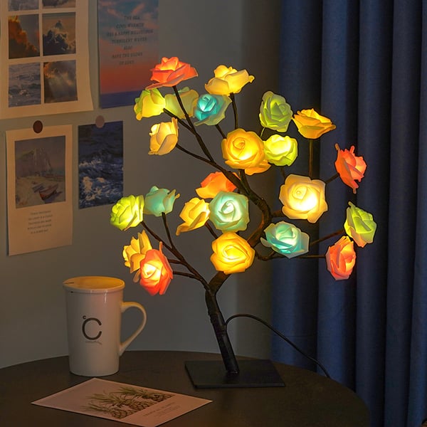 📢📢50% OFF！！⏰🌹Rose Flower Design Tree Night Light🌟