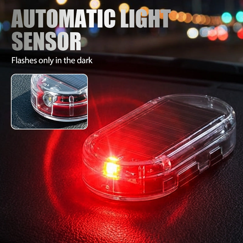 🥳2026 HOT SALE🥳🚗 Solar Car Anti-Theft Light – solar + USB charged, auto-flashes at night. Realistic LED mimics active alarm – deters thieves without wiring. Heat-resistant, stick & go! 🛡️💡