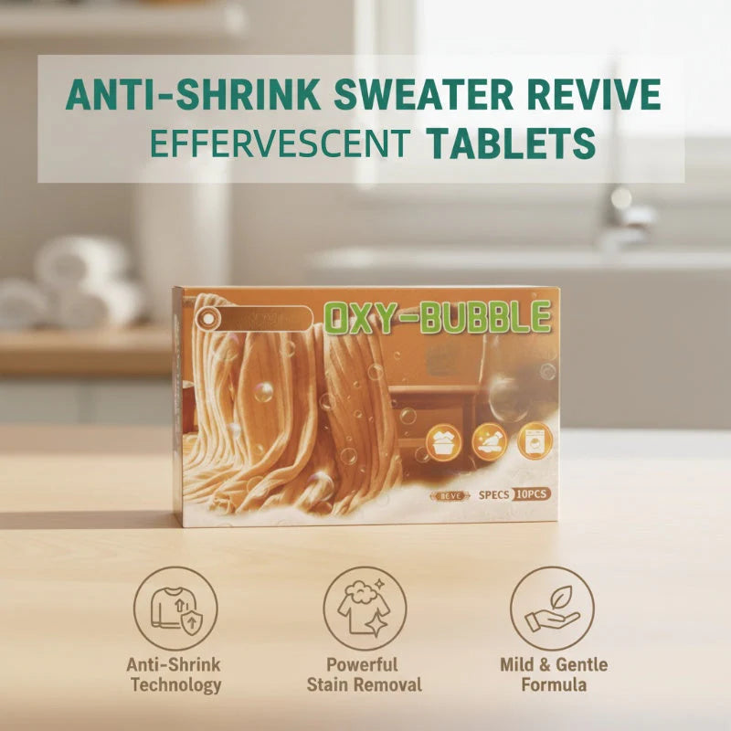 🧺Sweater Revive Tablets – Anti-Shrink, Restores Softness & Safe for Colors | BUY 2 GET 3 FREE!