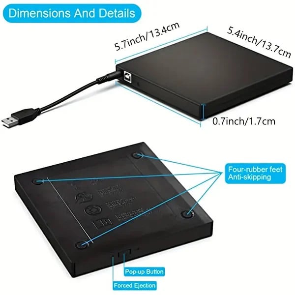 📢📢60%  OFF !! ⏰ No Disc Drive on Your Laptop? Now You Do! External CD/DVD Burner 50% OFF📀
