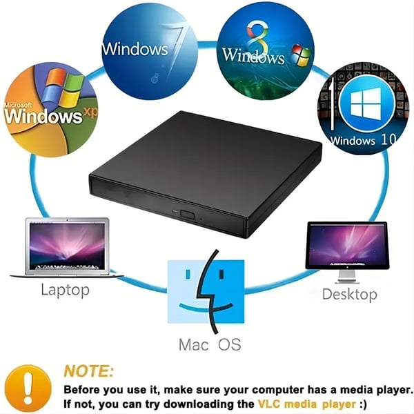📢📢60%  OFF !! ⏰ No Disc Drive on Your Laptop? Now You Do! External CD/DVD Burner 50% OFF📀