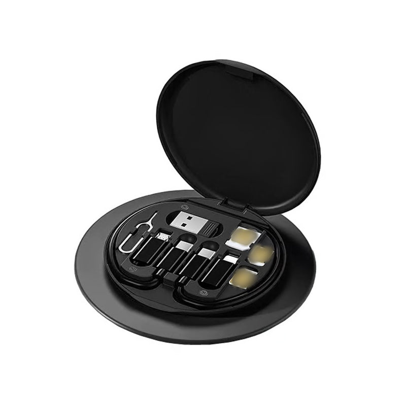 End Cable Clutter | Universal 9-in-1 Charging Case | Pocket-Sized Kit with Stand