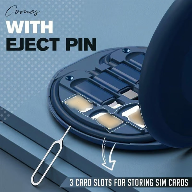 End Cable Clutter | Universal 9-in-1 Charging Case | Pocket-Sized Kit with Stand