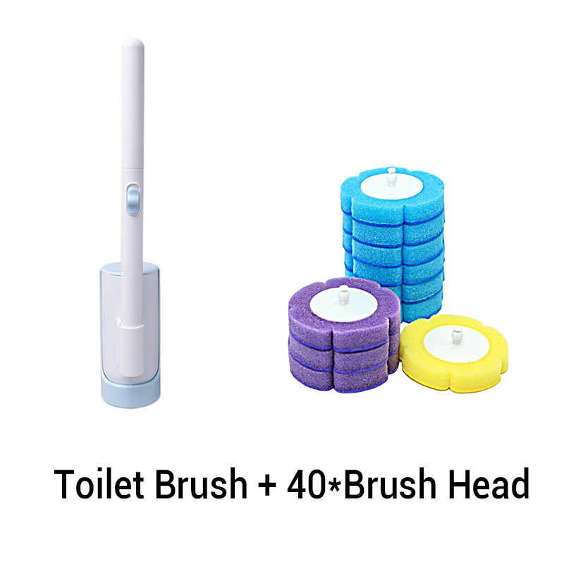 Replaceable Head Wall-Mounted Toilet Brush Set