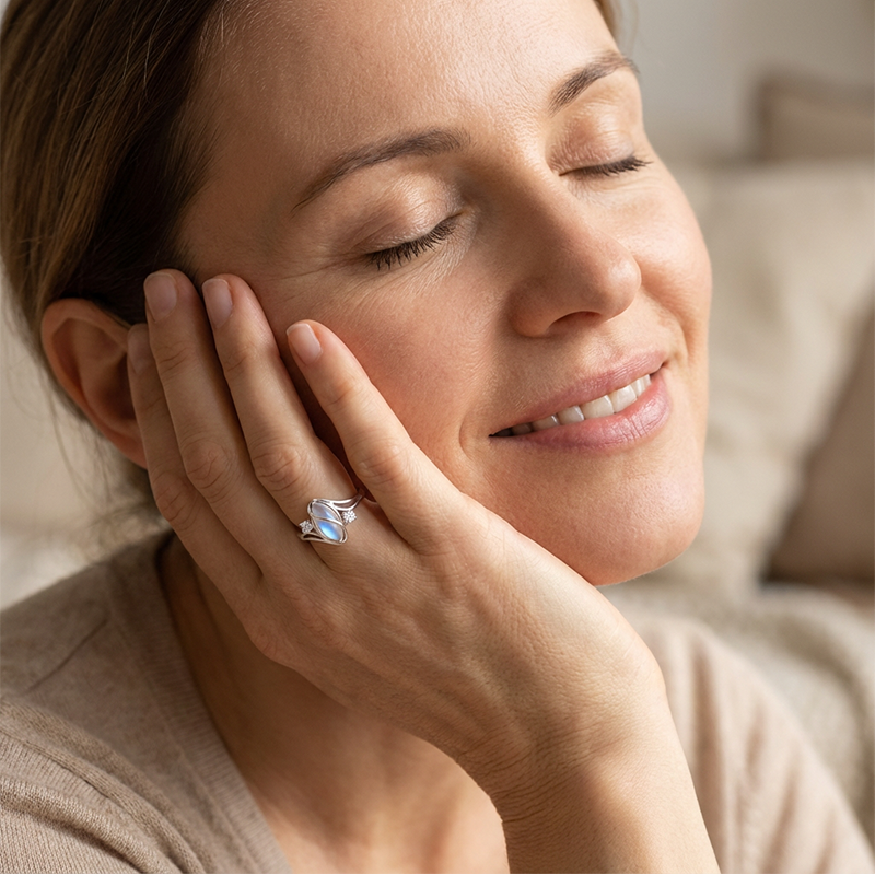 ✨💍 Buy 1 Get 1 Free 🔥 Geometric Oval Moonstone Ring with Zirconia Accents – Mystical, Sparkling & Timelessly Elegant! 🌙✨ £9.99 Regular price£19.99Sale price  50 % OFF