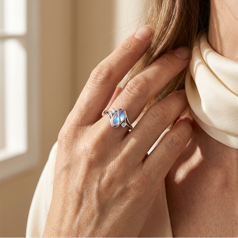 ✨💍 Buy 1 Get 1 Free 🔥 Geometric Oval Moonstone Ring with Zirconia Accents – Mystical, Sparkling & Timelessly Elegant! 🌙✨ £9.99 Regular price£19.99Sale price  50 % OFF
