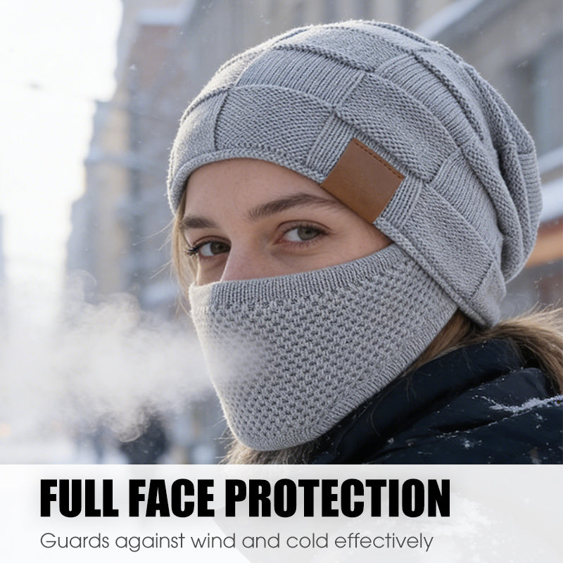 Thermal Beanie Hat with Face Mask | Windproof & -18°C Warmth for Cycling, Hiking, UK Winter