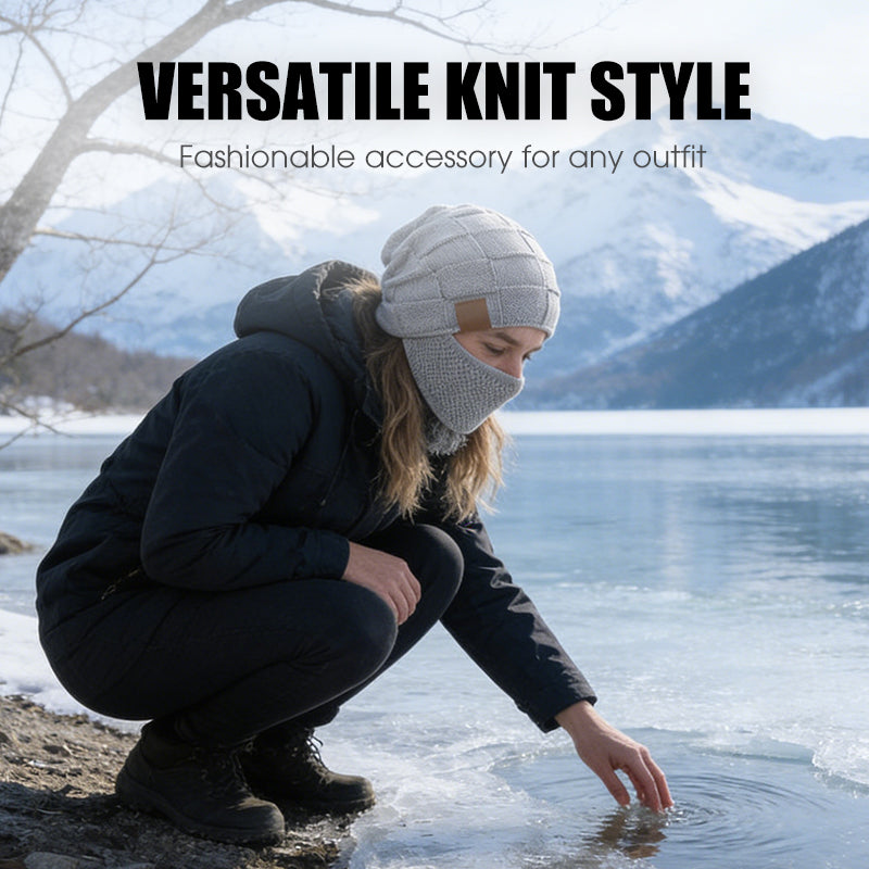 Thermal Beanie Hat with Face Mask | Windproof & -18°C Warmth for Cycling, Hiking, UK Winter