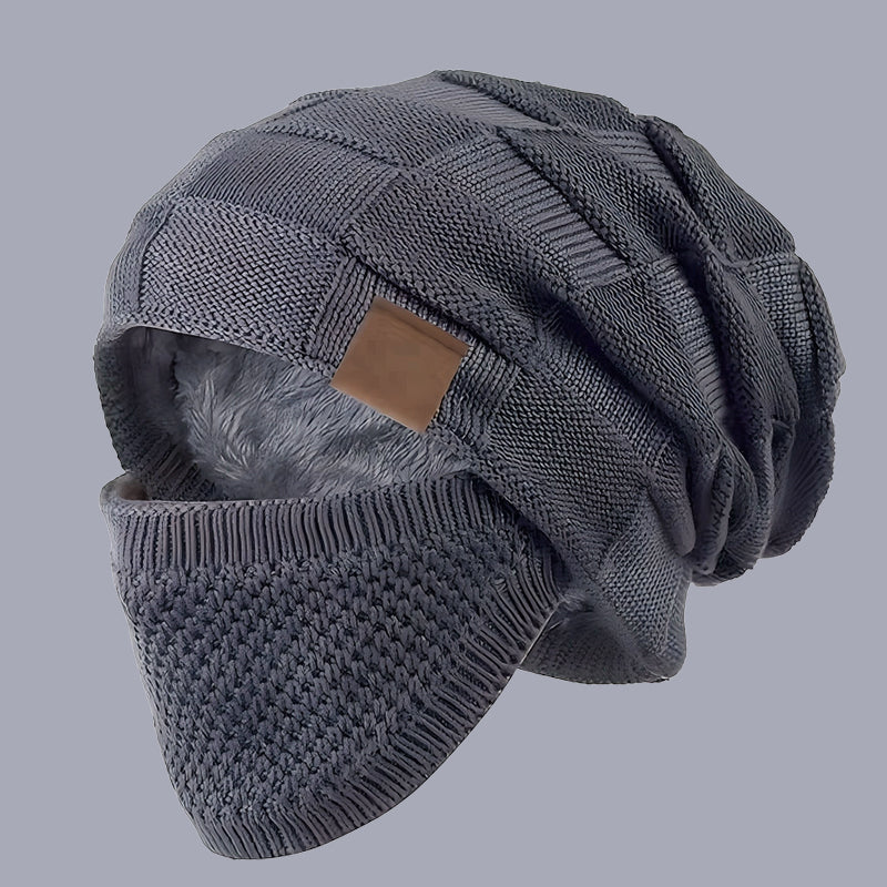 Thermal Beanie Hat with Face Mask | Windproof & -18°C Warmth for Cycling, Hiking, UK Winter