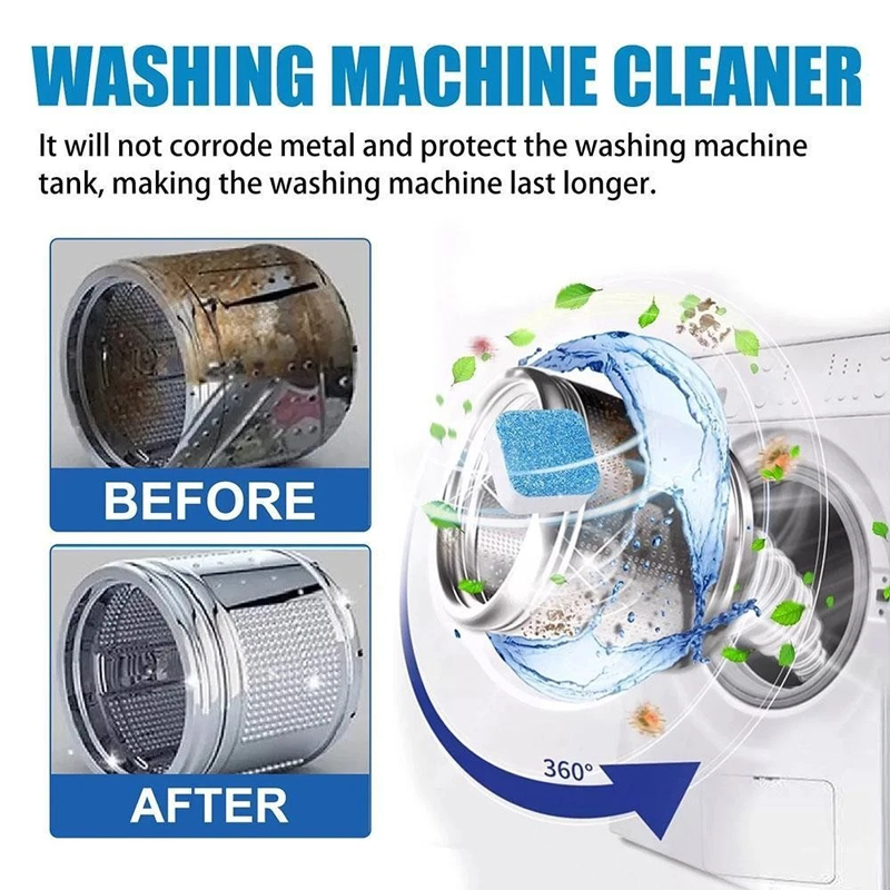 Active Oxygen Washing Machine Cleaner Tablets | 12 Pack – Eliminates Mouldy Smells & Dissolves Grime for All Washer Types
