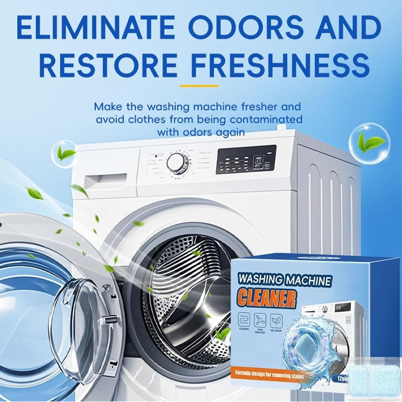 Active Oxygen Washing Machine Cleaner Tablets | 12 Pack – Eliminates Mouldy Smells & Dissolves Grime for All Washer Types