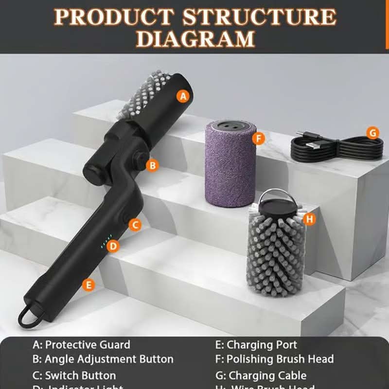 Free Shipping🎁Cordless Electric BBQ Brush Cleaner – Deep Cleaning, Long Handle & Rechargeable🍖