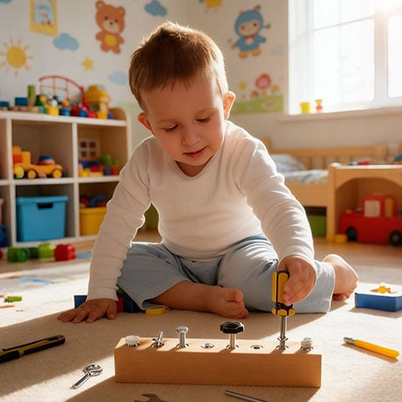 📢📢50% OFF !! ⏰Montessori Wooden Screw Driver Board Toy