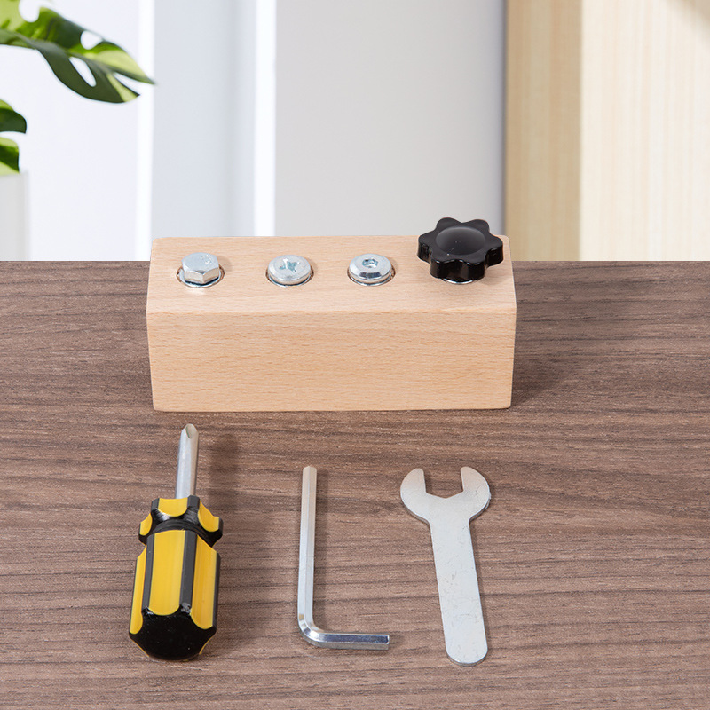 📢📢50% OFF !! ⏰Montessori Wooden Screw Driver Board Toy
