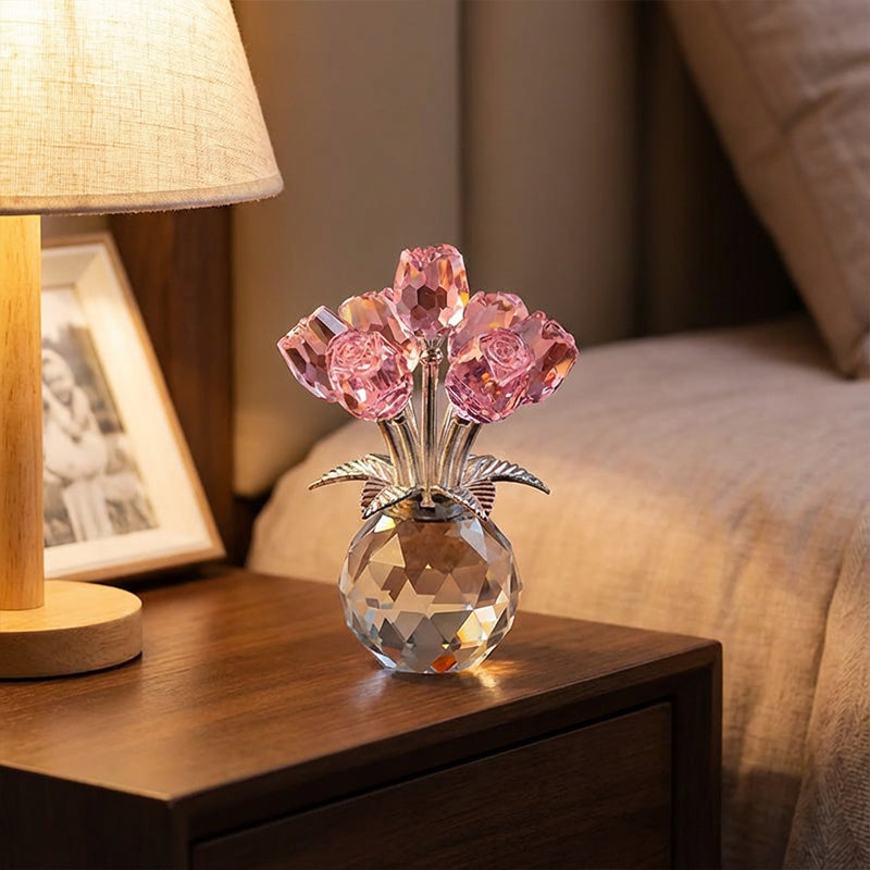 💖Valentine's Day Special: 70% OFF🌹Everlasting Crystal Rose Flower Figurine in Vase🌸