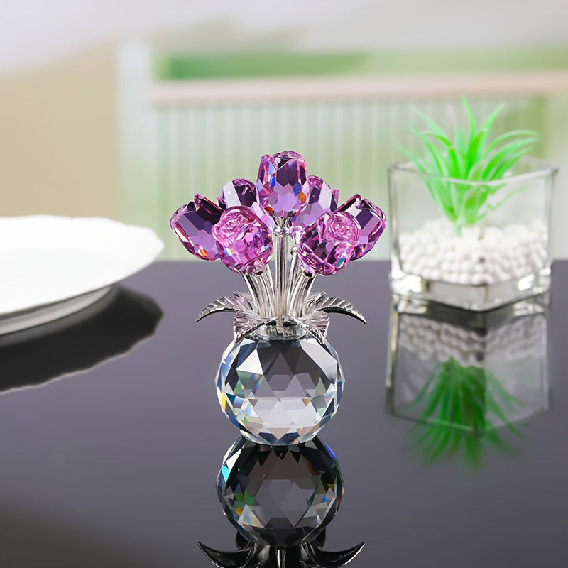 💖Valentine's Day Special: 70% OFF🌹Everlasting Crystal Rose Flower Figurine in Vase🌸