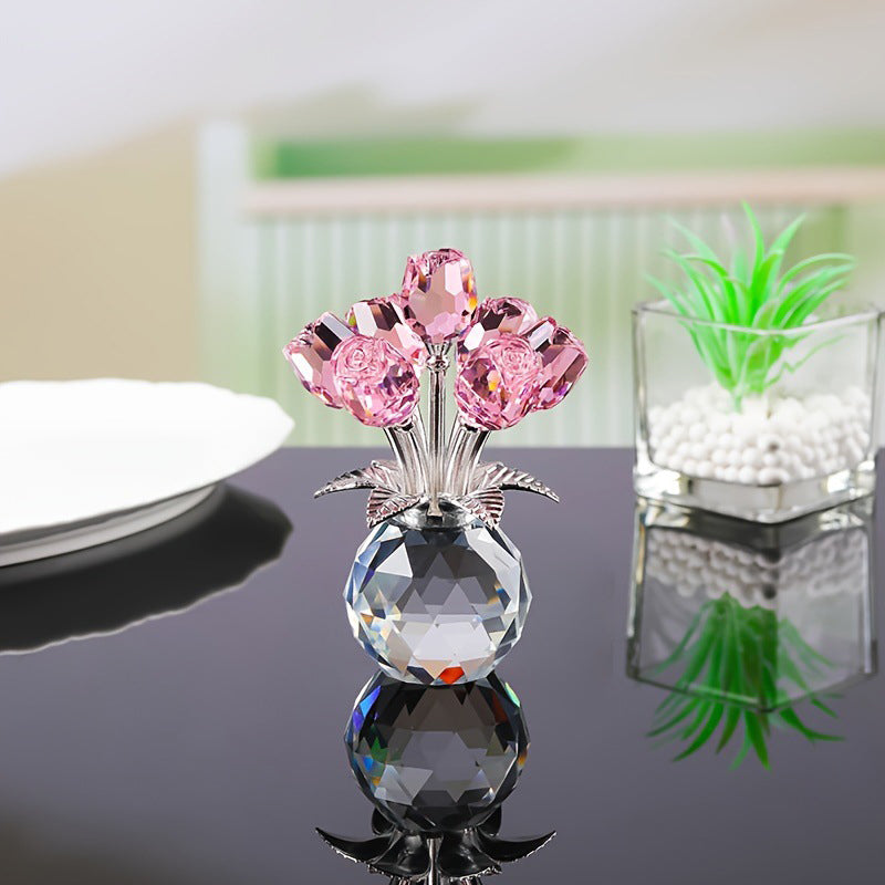 💖Valentine's Day Special: 70% OFF🌹Everlasting Crystal Rose Flower Figurine in Vase🌸