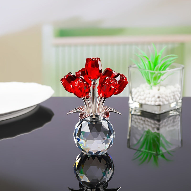 💖Valentine's Day Special: 70% OFF🌹Everlasting Crystal Rose Flower Figurine in Vase🌸