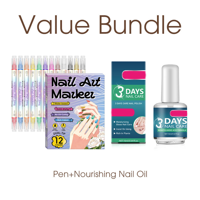 💞50K+ SOLD!✨Dual‑Tip Nail Art Pens – Quick‑dry, no UV lamp. Fine & brush tips. 12/24 vibrant colors. Easy DIY at home. No smudges, just art! 💅🖌️