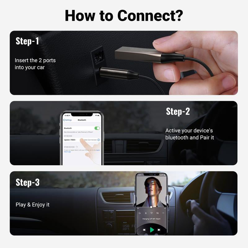 🔥Limited Time Promotion 60% OFF🔥Bluetooth 5.0 Audio Receiver USB Cable Audio Adapter