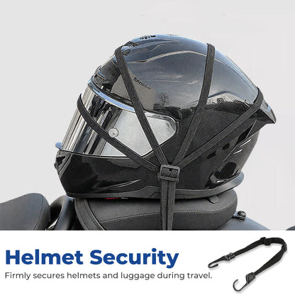 🏍️53% OFF NOW! Universal Motorcycle Helmet Luggage Rope with 2 Hooks‑Adjustable Elastic Bungee Strap, Secure Helmet & Cargo Fastening Cord for Motorbike Travel