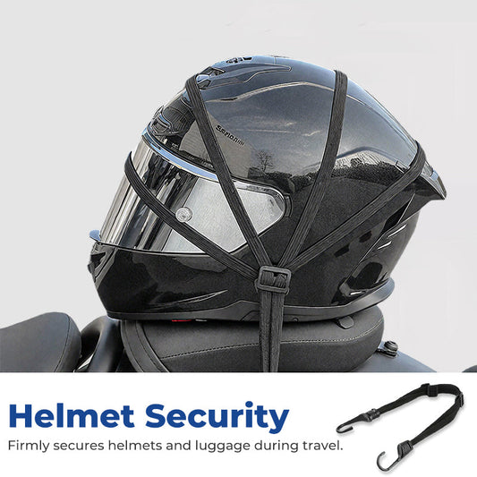 🏍️53% OFF NOW! Universal Motorcycle Helmet Luggage Rope with 2 Hooks‑Adjustable Elastic Bungee Strap, Secure Helmet & Cargo Fastening Cord for Motorbike Travel
