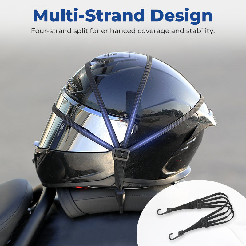 🏍️53% OFF NOW! Universal Motorcycle Helmet Luggage Rope with 2 Hooks‑Adjustable Elastic Bungee Strap, Secure Helmet & Cargo Fastening Cord for Motorbike Travel