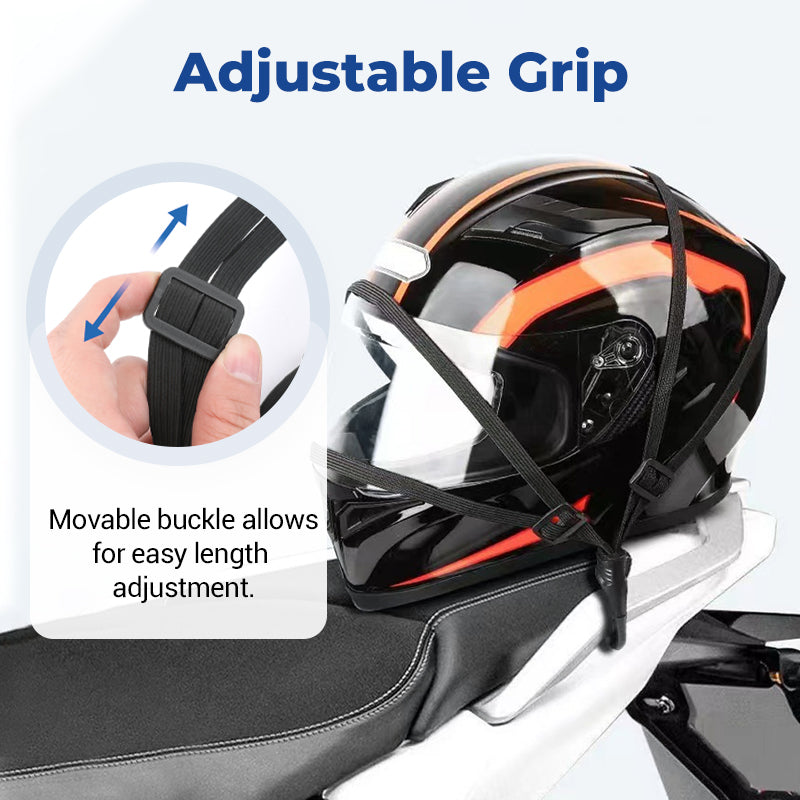🏍️53% OFF NOW! Universal Motorcycle Helmet Luggage Rope with 2 Hooks‑Adjustable Elastic Bungee Strap, Secure Helmet & Cargo Fastening Cord for Motorbike Travel