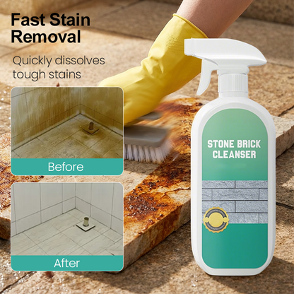 Stone & Brick Cleaner Spray: Dissolves Rust, Oil & Grime Instantly | Safe for Marble, Granite & Quartz | 500ml/1L