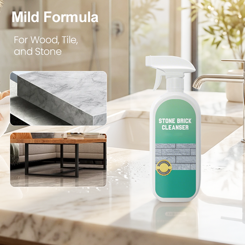 Stone & Brick Cleaner Spray: Dissolves Rust, Oil & Grime Instantly | Safe for Marble, Granite & Quartz | 500ml/1L