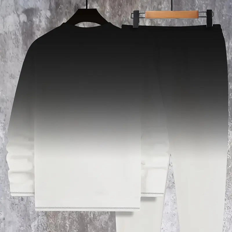 🎁New arrival 50% OFF💥Men's Gradient Color Crewneck Tracksuit Set