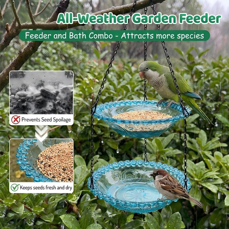 🦜Vintage-Style Hanging Bird Feeder & Bath
