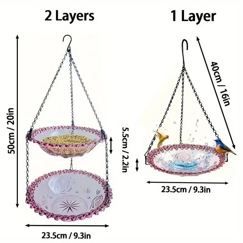 🦜Vintage-Style Hanging Bird Feeder & Bath