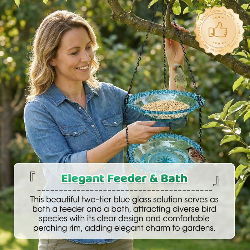 🦜Vintage-Style Hanging Bird Feeder & Bath