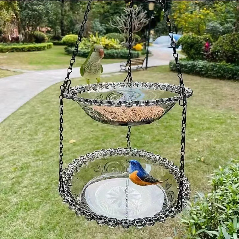 🦜Vintage-Style Hanging Bird Feeder & Bath