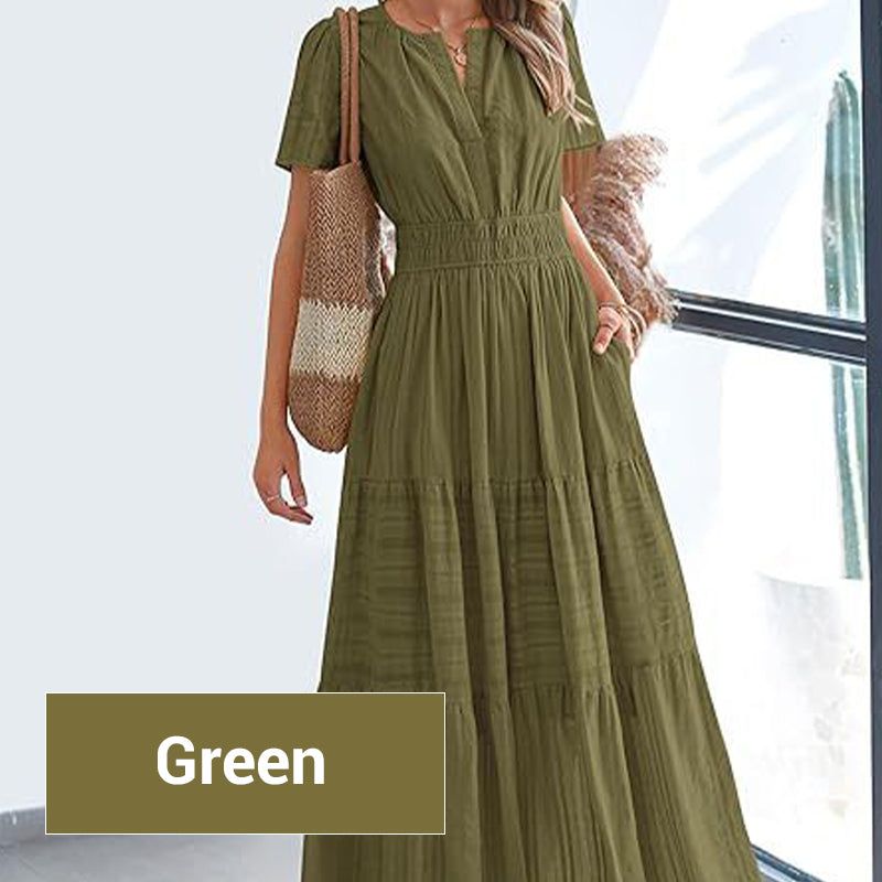 💐50% OFF ! Smocked Maxi Dress – Great for Travel & Summer Strolls ☀️🧳【Flash Sale】