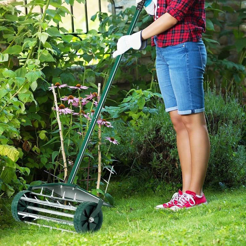 【Free Shipping 】+ ⏰Limited-time 58% off|Rolling Lawn Aerator with Handle🏡🌱