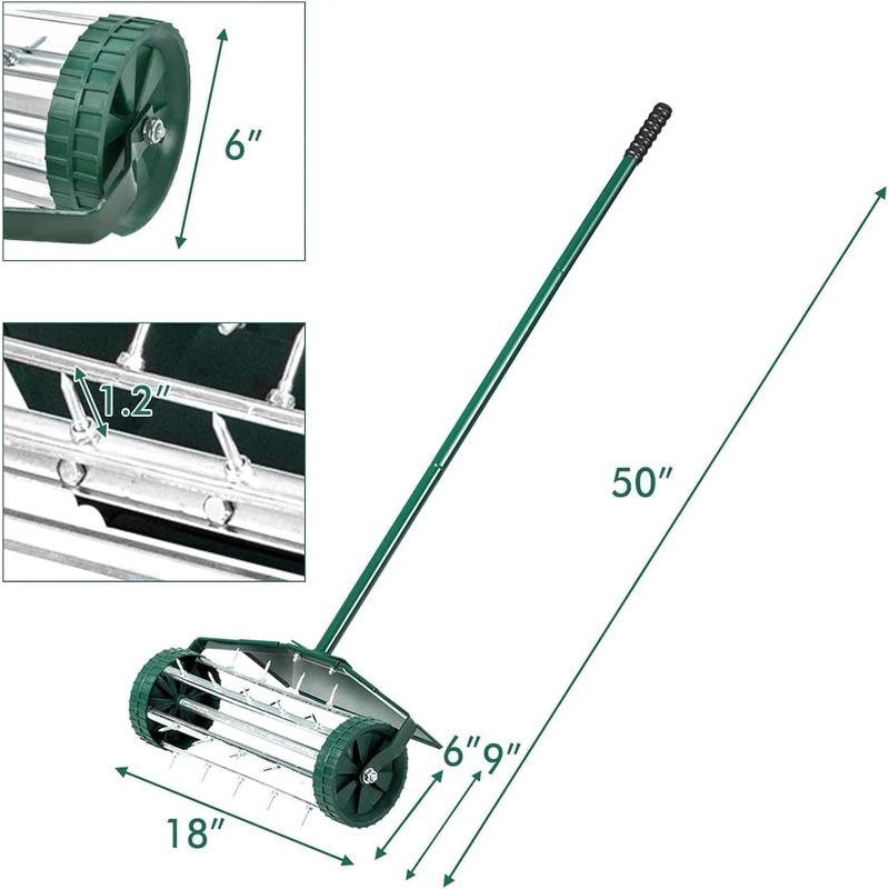 【Free Shipping 】+ ⏰Limited-time 58% off|Rolling Lawn Aerator with Handle🏡🌱