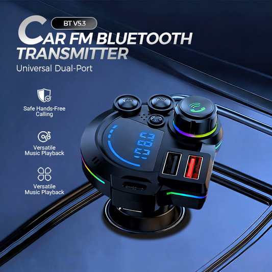 📻 55% OFF NOW! 🚗 Universal Dual-Port Car FM Bluetooth Transmitter – Wireless Music, Hands-Free Calling & Dual USB Charger 🔌