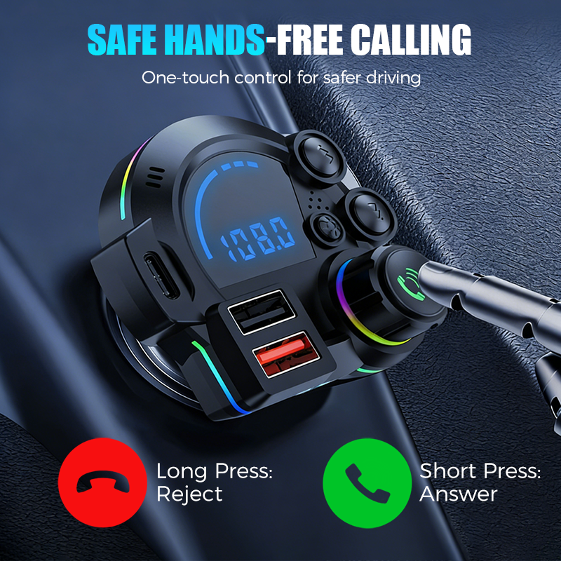 📻 55% OFF NOW! 🚗 Universal Dual-Port Car FM Bluetooth Transmitter – Wireless Music, Hands-Free Calling & Dual USB Charger 🔌